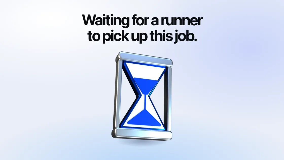 Waiting for a runner to pick up this job. A metal hourglass with blue sand running through it.